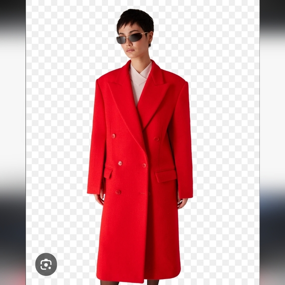 Pendleton 100% Wool Elegant Red Double-Breasted Women's Coat - Picture 2 of 4